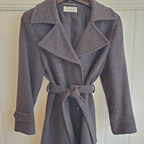 Car length grey wool coat - Picture 1 of 5